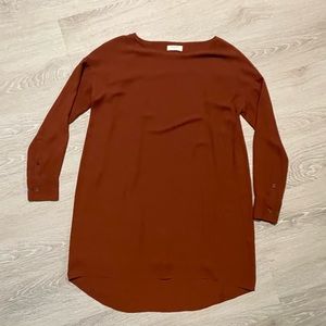 Aritzia Babaton Burnt Orange Long Sleeve Dress